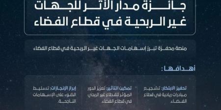 وكالة الفضاء السعودية تطلق جائزة مدار الأثر لتكريم الجهات غير الربحية على الابتكار والإبداع في قطاع الفضاء - هرم مصر