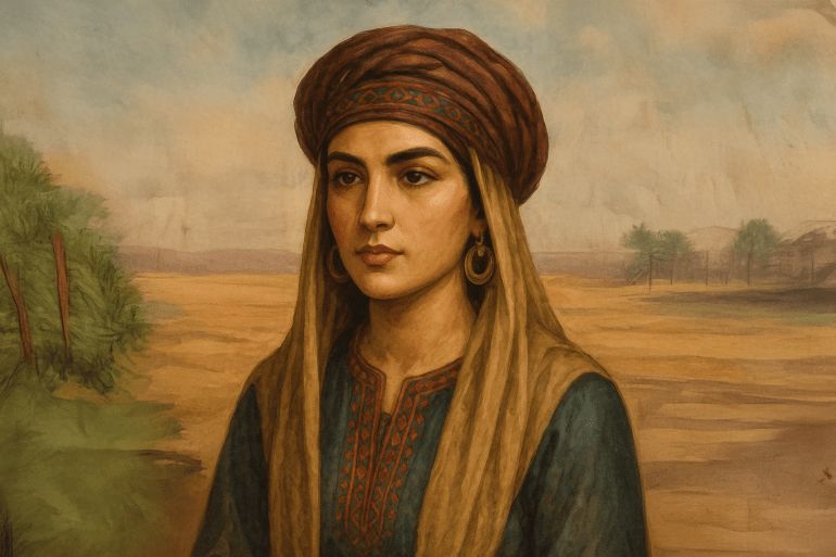 صورة بالذكاء الاصطناعي للشاعرة والأديبة الأفغانية رابعة البلخية، التي عاشت في بلخ في القرن الرابع الهجري