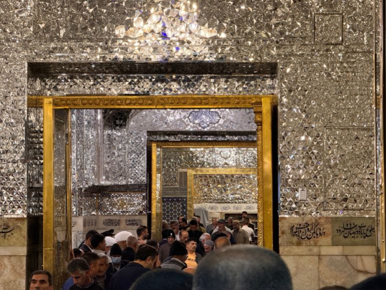 Mashhad, iran - September 13, 2023: photo inside the holy mosque of Imam Reza in Mashhad city