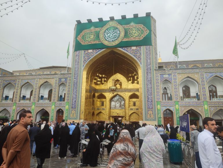 Mashhad, Iran, may 15, 2024: Haram comple and the Imam Reza Shrine, the largest mosque in the world by dimension in the holiest city in Iran country - Mashhad.