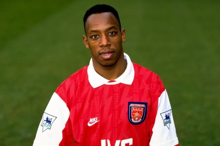 4 Feb 1994: Portrait of Ian Wright of Arsenal wearing the new strip during a photo-call held at Highbury in London, England. \ Mandatory Credit: Ben Radford/Allsport