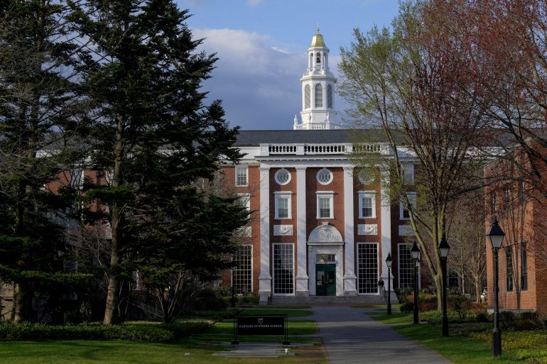 FILE PHOTO: A view of the Business School campus of Harvard University in Cambridge, Massachusetts, U.S., April 15, 2025. REUTERS/Faith Ninivaggi/File Photo