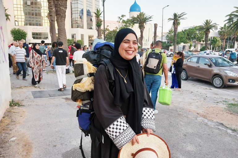 آمنة جمعاوي إحدى المشاركات في قافلة الصمود البرية لكسر الحصار على غزة