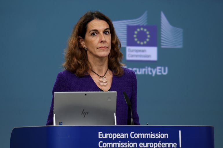 Paula Pinho, European Commission Chief Spokesperson during a press briefing in Brussels, Belgium on Dec. 11, 2024.