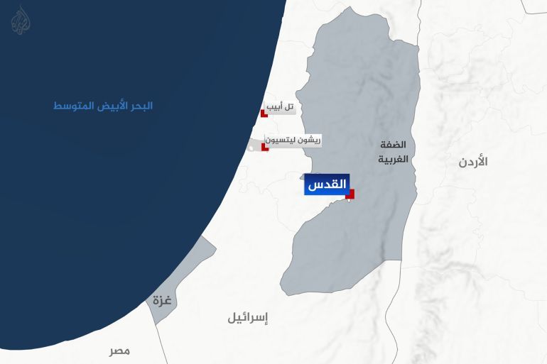 تصميم خاص - خريطة مدينة ريشون لتسيون في إسرائيل