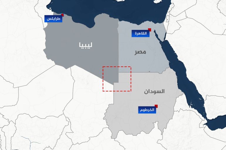 خريطة المثلث الحدودي مع مصر وليبيا والسودان