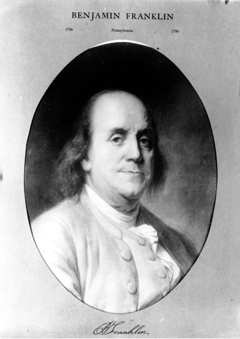 This is an undated picture of a sketch of inventor, scientist and a signer of the U.S. Constitution Benjamin Franklin. (AP Photo)
