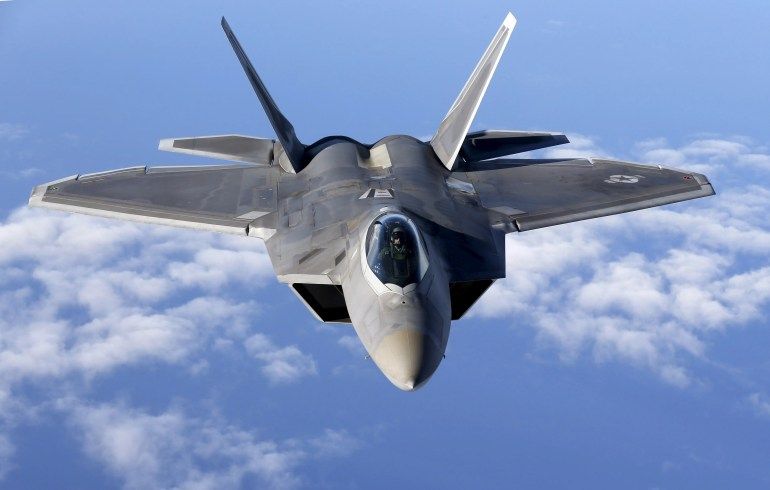 The F-22 Raptor is a fifth-generation stealth fighter jet used by the US to maintain air superiority and bolster regional deterrence in the Gulf [Wolfgang Rattay/Reuters]