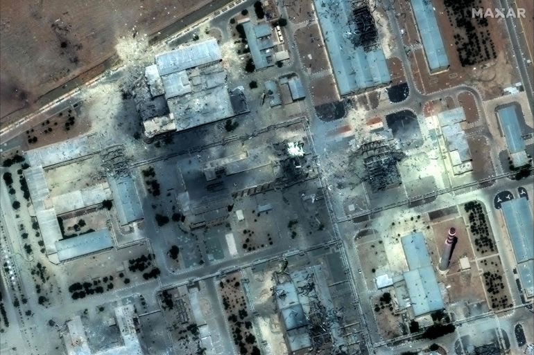 This handout satellite picture provided by Maxar Technologies and taken on June 22, 2025, shows damage after US strikes on the Isfahan nuclear enrichment facility in central Iran. President Donald Trump said US air strikes early on June 22