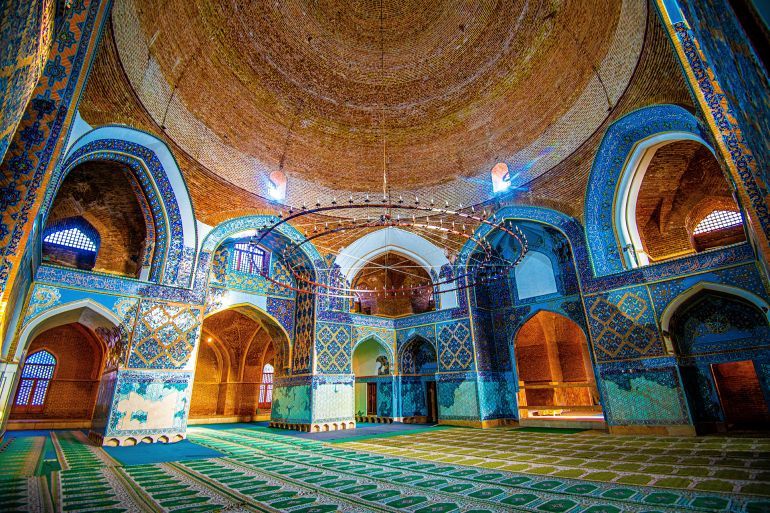 Grandeur Reflected: The Sprawling Prayer Chamber of the Blue Mosque, Tabriz, Iran - May 28, 2022