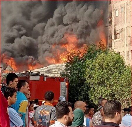 حريق مخزن بويات البراجيل