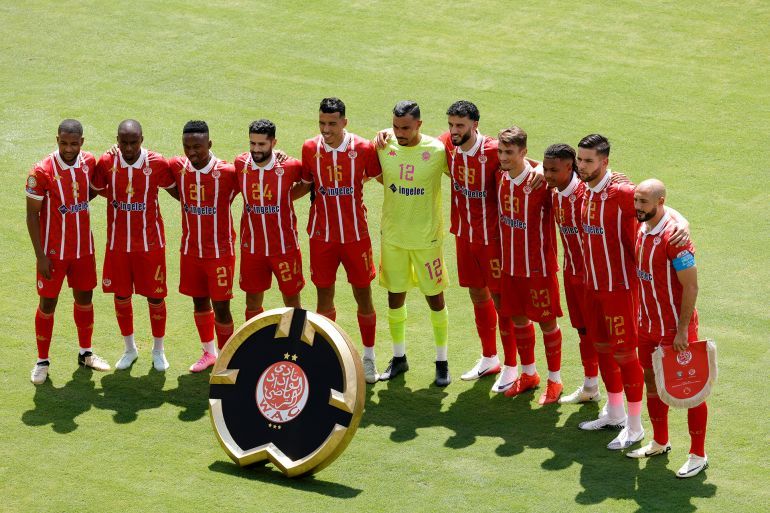 Jun 26, 2025; Washington, District of Columbia, USA; Wydad AC starting eleven pose before a group stage match of the 2025 FIFA Club World Cup against Al Ain FC at Audi Field. Mandatory Credit: Amber Searls-Imagn Images