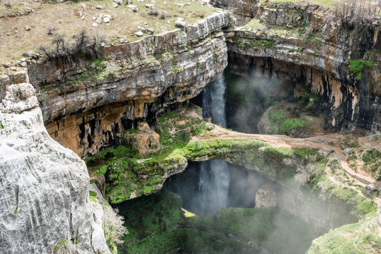Baatara gorge waterfall and the natural bridges, Tannourine, Lebanon