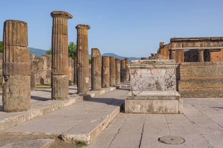 Comitium Colonnade, Pompeii, Campania, Italy. Roman civilization, 2nd century BC. Located on the South ...