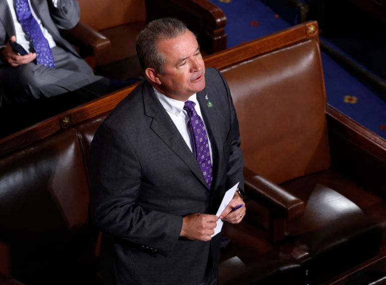 WASHINGTON, DC - OCTOBER 18: U.S. Rep. Don Bacon (R-NE) cast his vote as the House of Representatives holds its second round of voting for a new Speaker of the House at the U.S. Capitol on October 18, 2023 in Washington, DC. House Judiciary Committee Chairman Jim Jordan (R-OH) failed in his bid to become Speaker of the House on Tuesday after all Democrats and 20 members of his own party declined to vote for him. The House has been without an elected leader since Rep. Kevin McCarthy (R-CA) was ousted from the speakership on October 4 in a move led by a small group of conservative members of his own party. Anna Moneymaker/Getty Images/AFP (Photo by Anna Moneymaker / GETTY IMAGES NORTH AMERICA / Getty Images via AFP)