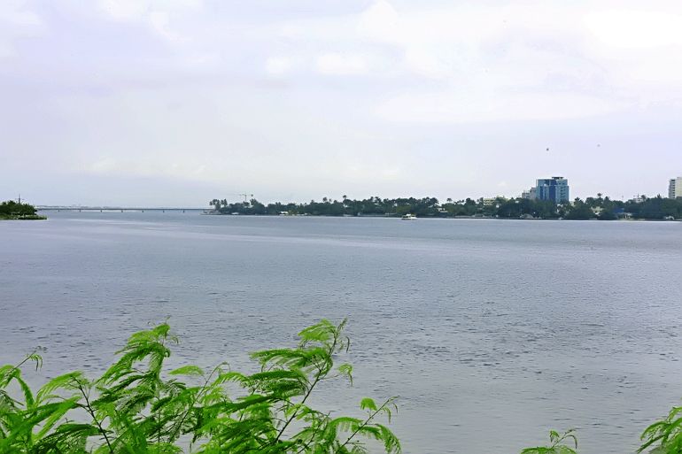 _بحيرة أبيدجان كما تظهر من أحد الجسور الموجودة عليها Abidjan (الجزيرة نت)