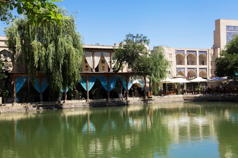 Ensemble Lyabi-Haus in Bukhara in Uzbekistan. 05.05.2019