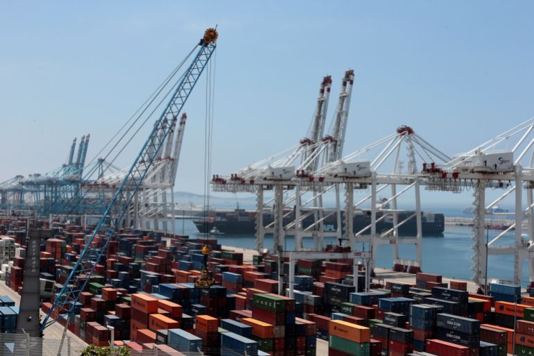A general view of Tanger-Med container port in Ksar Sghir near the coastal city of Tangier, Morocco, June 26, 2019. REUTERS/Youssef Boudlal