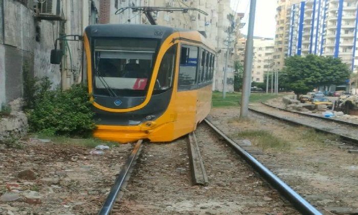 خروج ترام في الإسكندرية عن القضبان دون إصابات