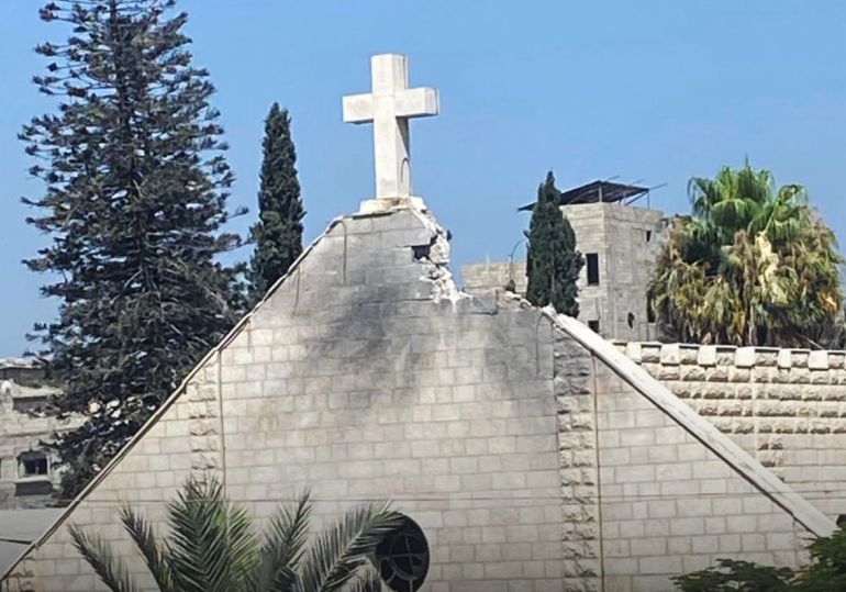 Israel bombed Gaza’s only Catholic church, injuring its pastor.