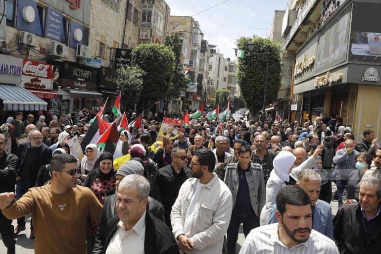 فلسطين-رام الله-16 أبريل 2025 - مسيرة ووقفة بمناسبة يوم الأسير الفلسطيني (المصدر: هيئة شؤون الأسرى)
