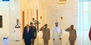 أمير قطر يستقبل الرئيس الأمريكي دونالد ترامب في الديوان الأميري - هرم مصر