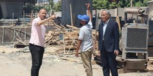 السكرتير العام المساعد لبني سويف  يتفقد أعمال نقل خط الغاز - هرم مصر