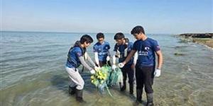 فريق الغوص الكويتي يرفع شباك صيد مهملة في جون الكويت وينفذ حملة تنظيف لجزيرة أم النمل - جريدة هرم مصر