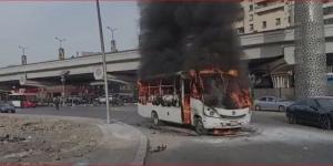 العناية الإلهية تنقذ ركاب أتوبيس من الموت المحقق أمام النادي الأهلي - جريدة هرم مصر