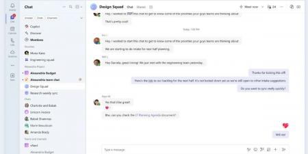 بواجهة أبسط .. مايكروسوفت تُعيد تصميم الدردشات في Teams