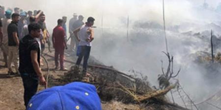 إخماد نيران حريق هائل بشونة كتان ومصنع طوب مهجور بالغربية - هرم مصر