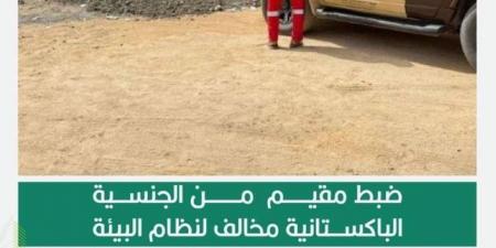 القوات الخاصة للأمن البيئي تضبط مقيمًا مخالفًا لنظام البيئة لتلويثه البيئة بتفريغ مواد خرسانية في محمية الأمير محمد بن سلمان الملكية - هرم مصر