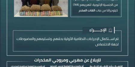 حرس الحدود بعسير يقبض على 8 مخالفين لنظام أمن الحدود لتهريبهم (144) كيلوجرامًا من نبات القات المخدر - هرم مصر