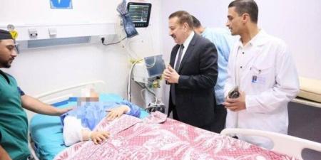 محافظ المنوفية يزور مصابي حادث الإقليمي بمستشفي الجراحات المتخصصة بشبين الكوم - هرم مصر
