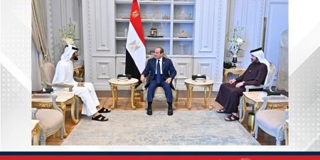 فخامة الرئيس المصري يستقبل سمو الشيخ ناصر بن حمد آل خليفة وسمو الشيخ خالد بن حمد آل خليفة - هرم مصر