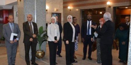 رشا عبد العال تستقبل وفد منتدى إدارة الضرائب الأفريقي في مركز التدريب بالمعادي - هرم مصر