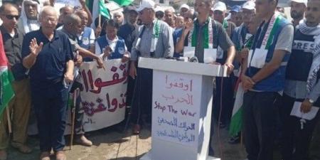 نقابة الصحفيين الفلسطينيين تنظم وقفة تضامنية للمطالبة بوقف الحرب ورفض التهجير - هرم مصر