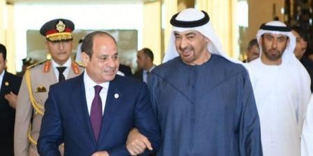 الرئيس السيسي يستقبل الشيخ محمد بن زايد بمطار العلمين - هرم مصر