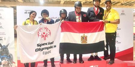 8 ميداليات حصاد بعثة الأولمبياد الخاص المصري للفروسية بمسابقة العين - هرم مصر