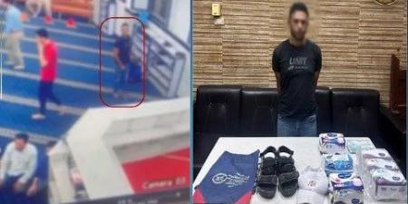 ضبط المتهم بسرقة حقيبة وأحذية المصلين من داخل مسجد بالفيوم | فيديو - هرم مصر