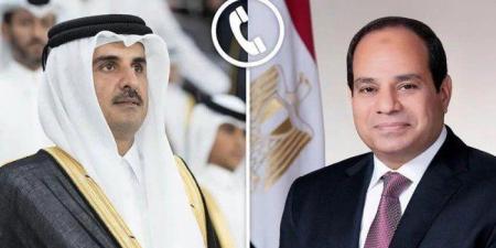 الرئيس السيسي يجري اتصالًا هاتفيًا بأمير قطر - هرم مصر