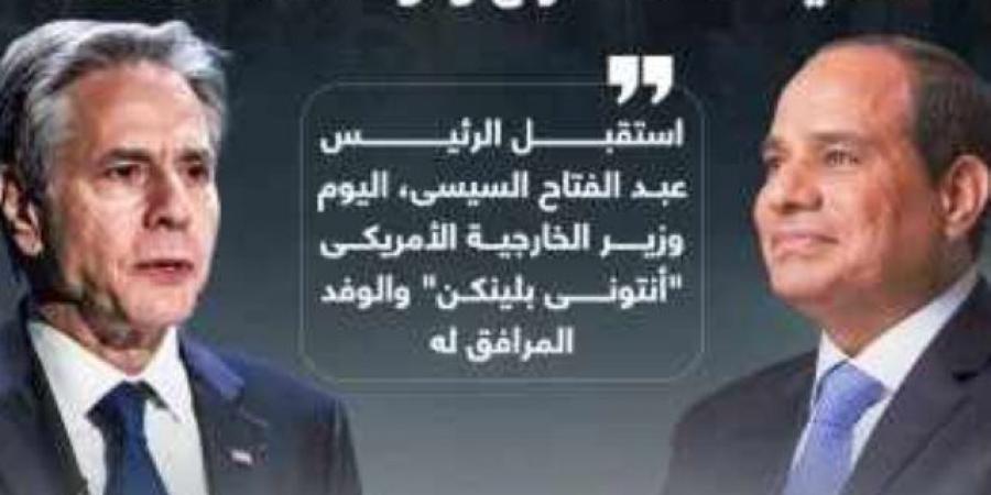 خلال لقائه مع وزير الخارجية الأمريكى ..الرئيس السيسي لبلينكن: نرفض محاولات تصعيد الصراع وتوسعة نطاقه.. إنفوجراف - هرم مصر