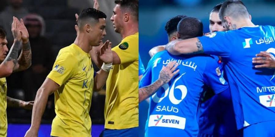 تيفو الهلال خلال مباراة النصر في الدوري السعودي.. صورة - موقع بالجول