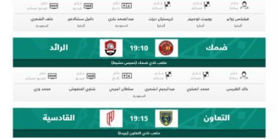حكام مباريات اليوم الأحد في الجولة 31 من دوري روشن السعودي - هرم مصر