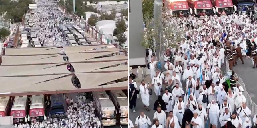 شاهد حجاج بيت الله الحرام يستقرون بمنى في "يوم القرّ" - هرم مصر