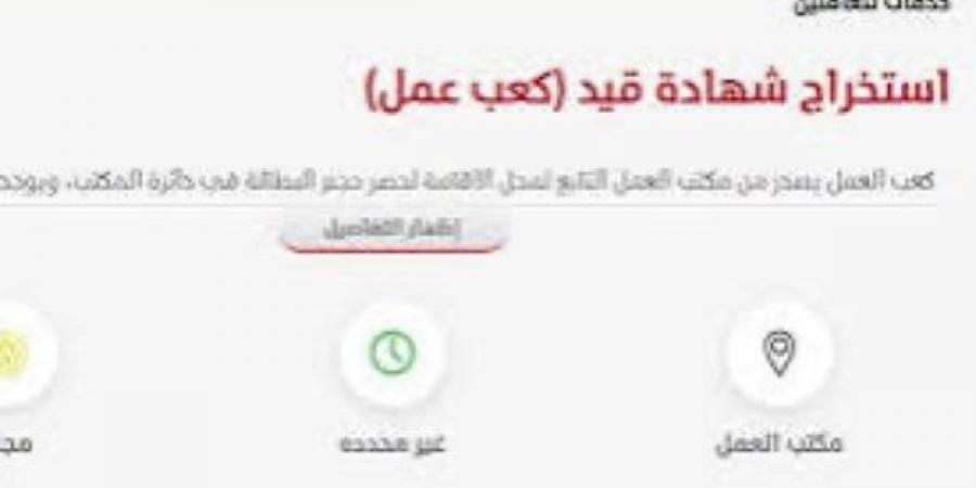 استخراج كعب العمل 2025.. خطوات الحصول عليه إلكترونيا - هرم مصر