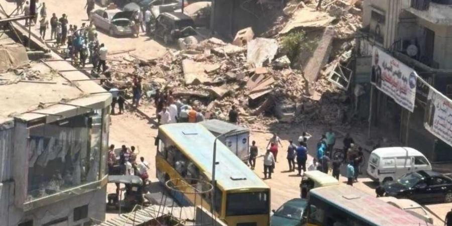 انهيار عقار سكني مكون من 3 طوابق بشبرا مصر - هرم مصر
