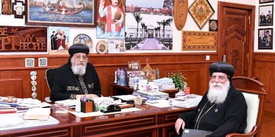 البابا تواضروس يستقبل نيافة الأنبا دوماديوس أسقف إيبارشية 6 أكتوبر وأوسيم - هرم مصر
