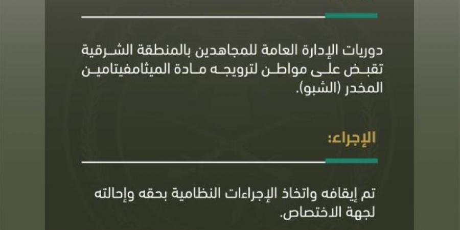 دوريات المجاهدين بالشرقية تقبض على شخص لترويجه مادة الميثامفيتامين المخدر (الشبو) - هرم مصر