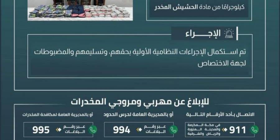 القبض على (4) مخالفين لتهريبهم (185) كجم من الحشيش بـالعارضة - هرم مصر